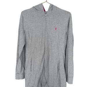 Ralph Lauren gray longer length zip jacket with hood size medium